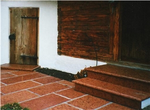 Monarch Red Limestone Pavers