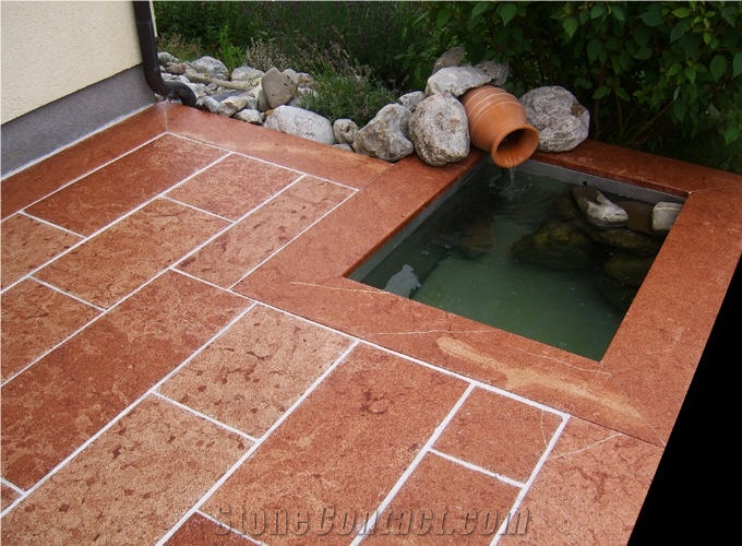 Monarch Red Limestone Pavers