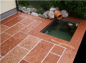 Monarch Red Limestone Pavers