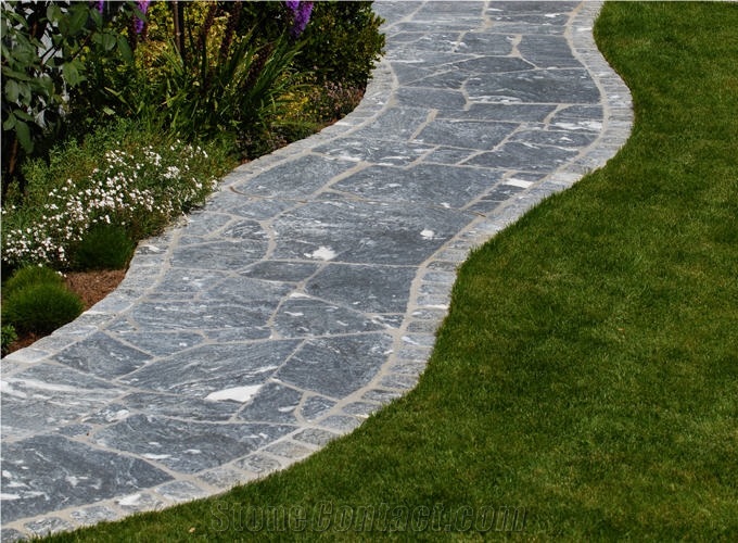 Murtal Grau Blau Marble Flagstone Walkway Pavers