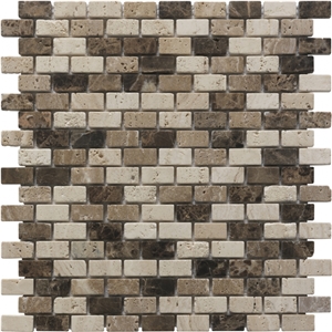 Travertine Mosaic Tile T001, Yellow Travertine Mosaic