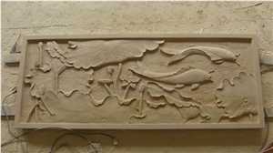 China Yellow Sandstone Tree Sculptures,Garden Sculptures,Animal Sculptures and Relief