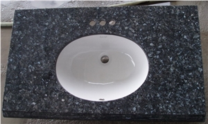 Natural Blue Pearl Granite Bathroom Vanity Tops / Wash Tops / Customized Tops