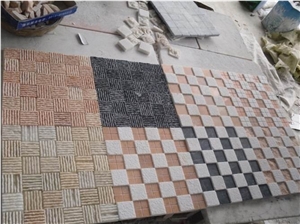 Natural White Quartzite & Black Quartzite Split Face Mosaic Pattern for Interior Wall Cladding Covering Decoration Design