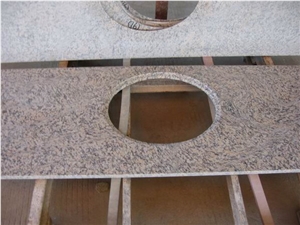 Tiger Skin Red Granite Single Basin Bathroom Vanity Tops / Bathroom Countertops