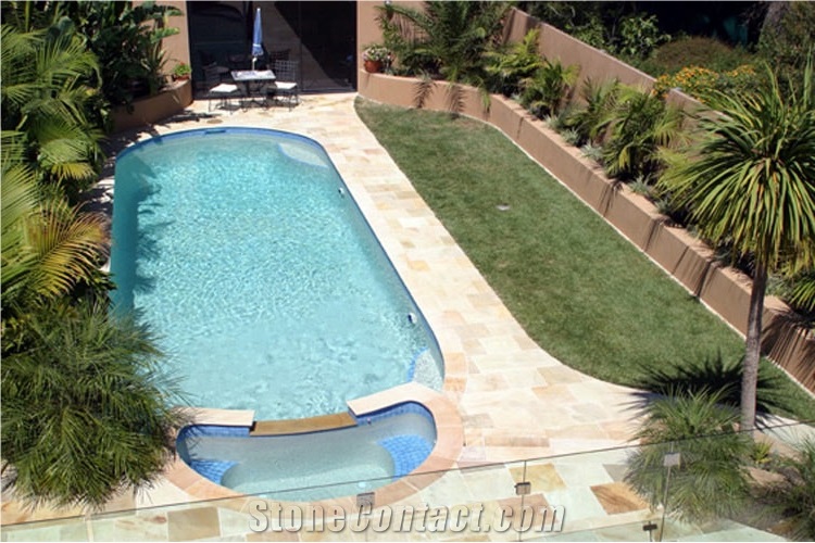 Desert Sand Sandstone Calibrated Pool Terrace Paving Tiles