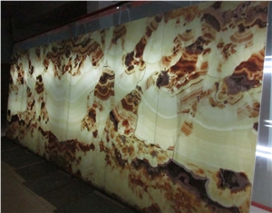 Onyx Laminated Glass Backlit Tiles & Slabs, Carped Onyx