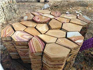 Rainbow Sandstone Net Paste Flagstone,Rainbow Sandstone Crazy Paving