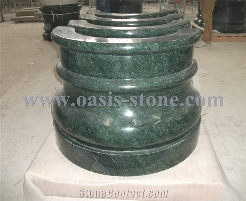 India Green Marble Columns Bases