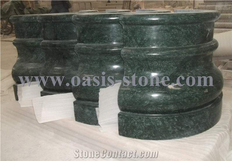 India Green Marble Columns Bases