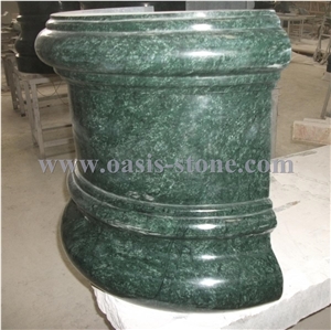 India Green Marble Columns Bases