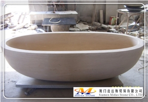 China Travertine Stone Bathtub