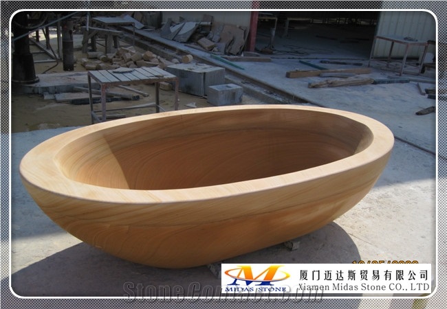China Travertine Stone Bathtub