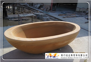 China Travertine Stone Bathtub