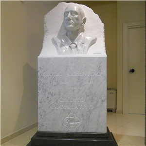 Busto Bianco Carrara C, Bianco Carrara C White Marble Sculpture & Statue