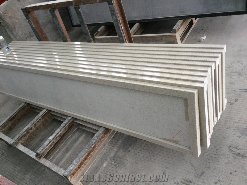 Beige Quartz Kitchen Countertops,Engineering Countertops