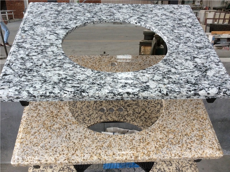Multicolour White Granite Bath Top