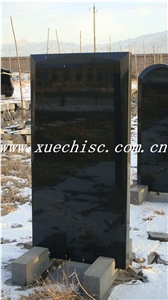 China Shanxi Black Granite Upright Monuments