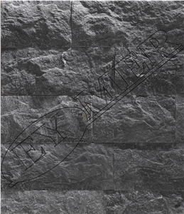 Black Marble Antique Tumbled Mushroomed Cladding