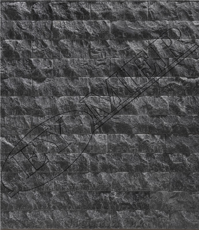 Black Marble Antique Tumbled Mushroomed Cladding