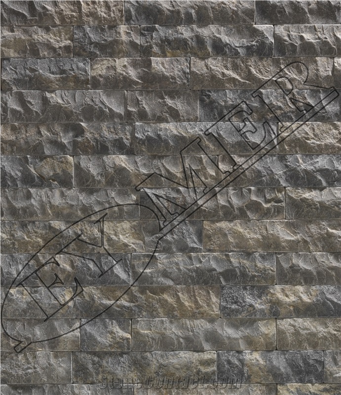 Black Marble Antique Tumbled Mushroomed Cladding