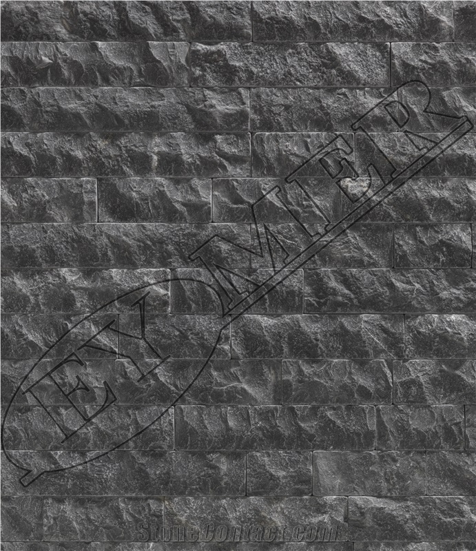 Black Marble Antique Tumbled Mushroomed Cladding