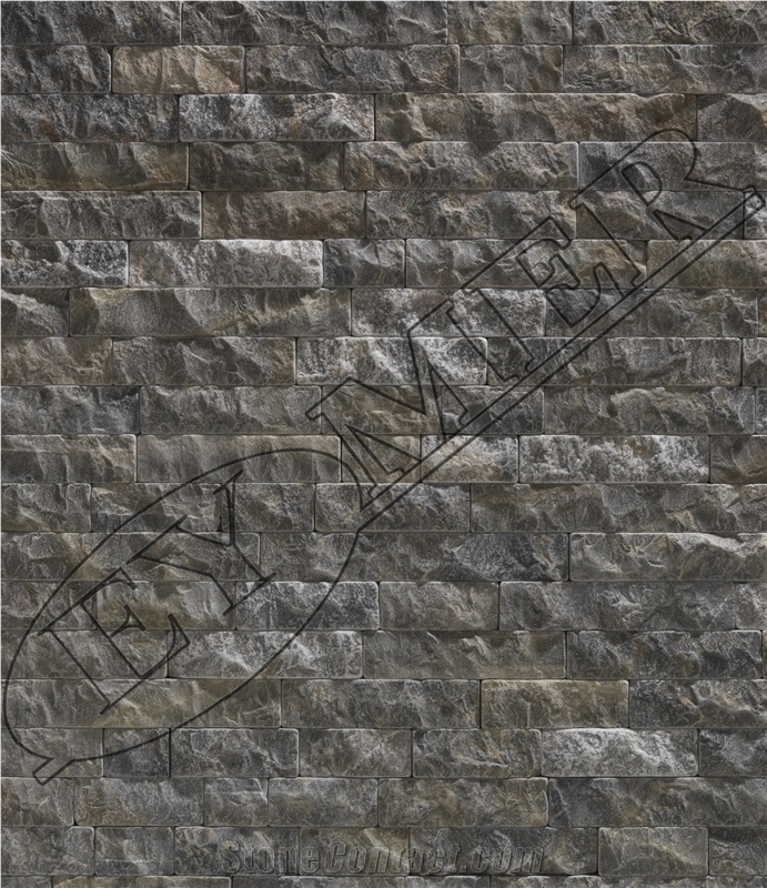 Black Marble Antique Tumbled Mushroomed Cladding