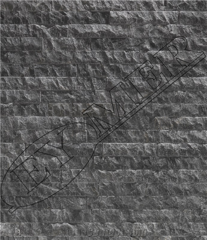 Black Marble Antique Tumbled Mushroomed Cladding
