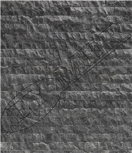 Black Marble Antique Tumbled Mushroomed Cladding