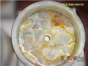 White Onyx Round (Column) Sink, Afghanistan White Onyx Sinks & Basins White Onyx Round (Column) Sink, Afghanistan White Onyx Sinks & Basins