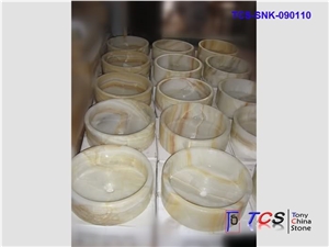 White Onyx Round (Column) Sink, Afghanistan White Onyx Sinks & Basins
