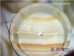 White Onyx Round (Column) Sink, Afghanistan White Onyx Sinks & Basins
