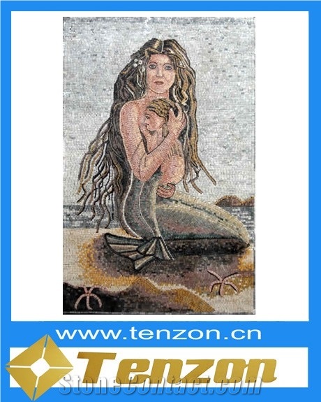 Beautiful Mermaid Story Portraiture Mosaic Art