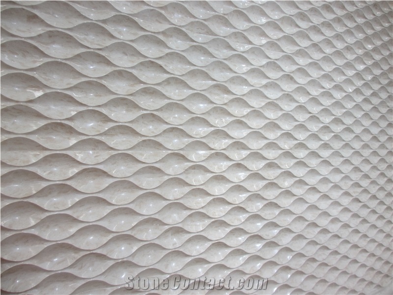 Natural Stone 3d Wall Panel, Marble Cnc Wall Tile