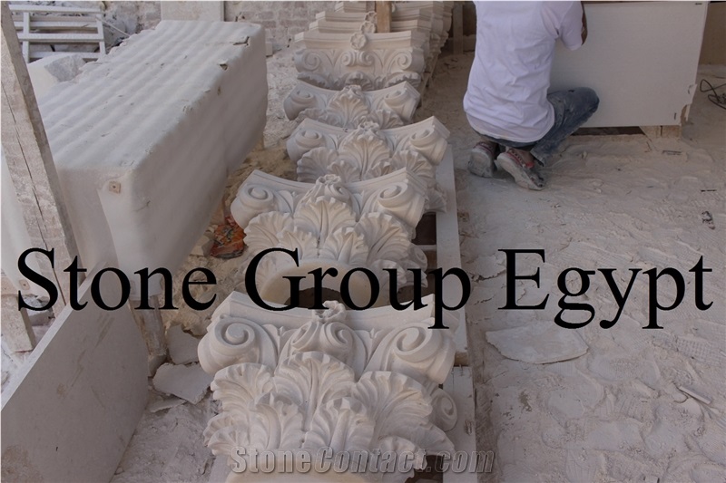 Columns Head, Galala Beige Marble Columns