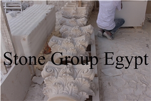 Columns Head, Galala Beige Marble Columns