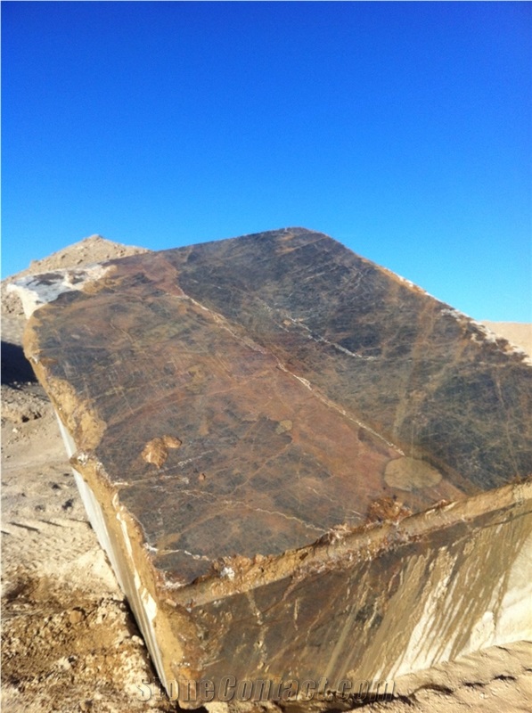 Golden Black Marble - Quarry1, Golden Black Marble Block