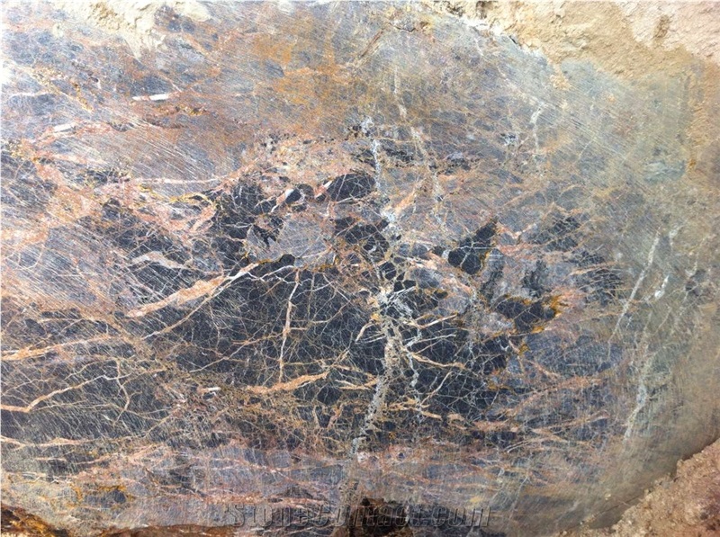 Golden Black Marble - Quarry1, Golden Black Marble Block