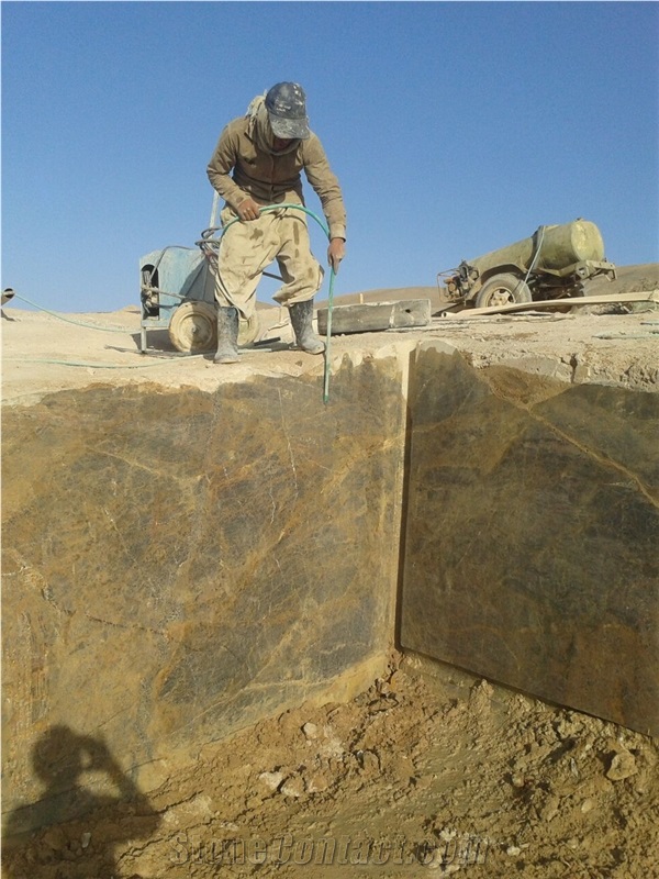 Golden Black Marble - Quarry1, Golden Black Marble Block