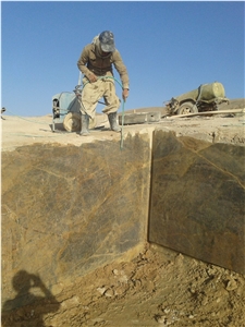 Golden Black Marble - Quarry1, Golden Black Marble Block