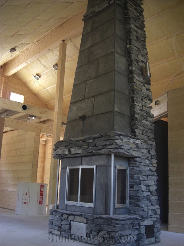 Orivesi Slate, Rough Black Slate Building, Walling