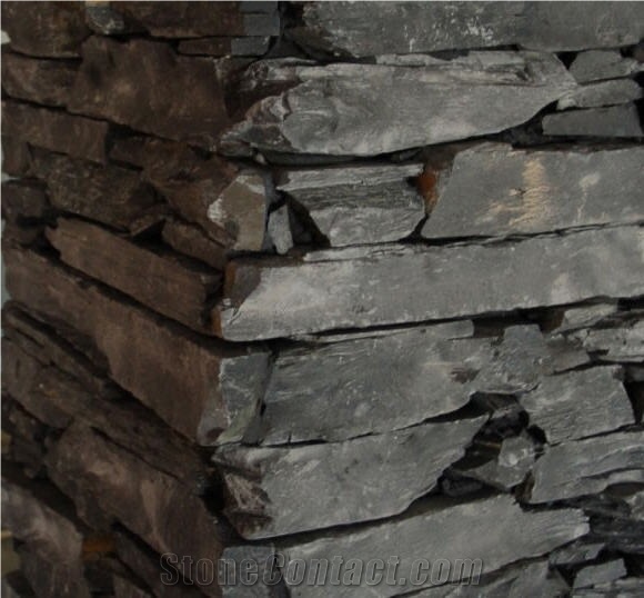 Orivesi Slate, Rough Black Slate Building, Walling
