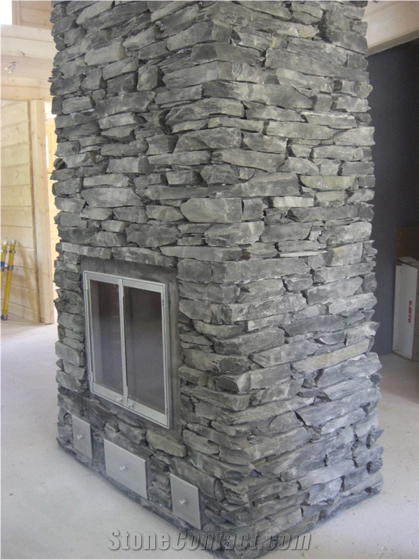Orivesi Slate, Rough Black Slate Building, Walling