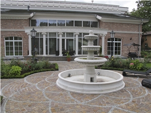 White Marble Carved Fountain