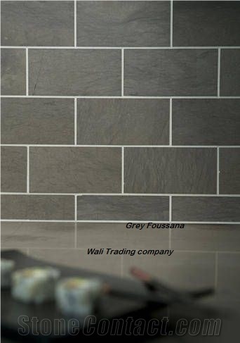 Grey Foussana Tiles and Slabs, Royal and Luxurious Marble from Tunisia