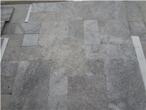 Tumbled Silver Travertine Pattern, Tiles