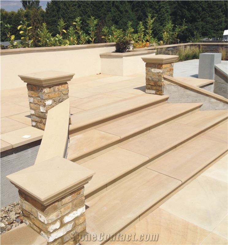 Jodhpur Pink Sandstone Bullnosed Steps,Pavement