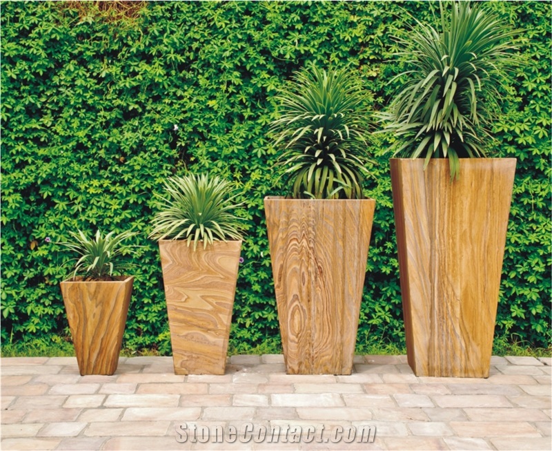 Rainbow Sandstone Planter Pot