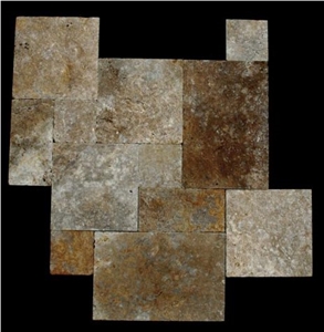 Tumbled Noce Travertine French Pattern