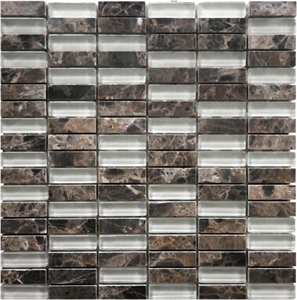 Bass Strait Mixed Mosaic Emperador Marble & Glass